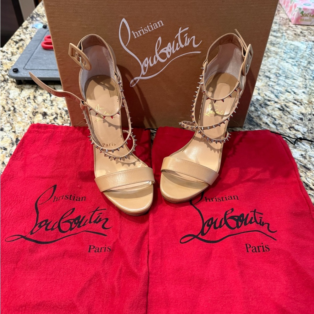 Authentic Christian Louboutin Choca Lux 120 Heels (Size 38)